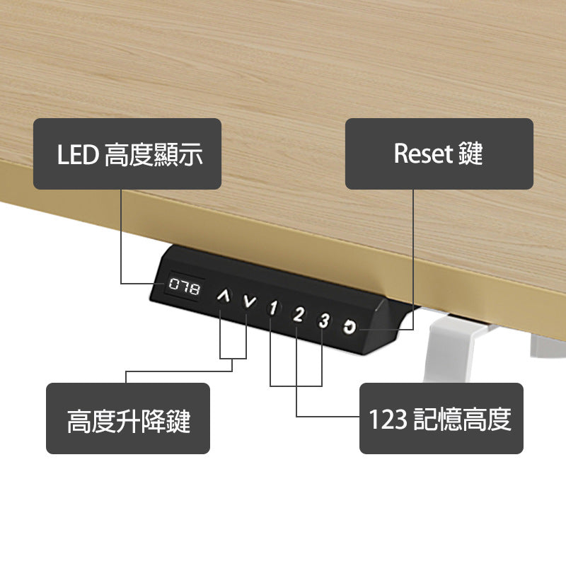 LAVA 100*60CM 升降辦公枱 (72 至 117 cm) 電動遊戲枱 升降電腦枱